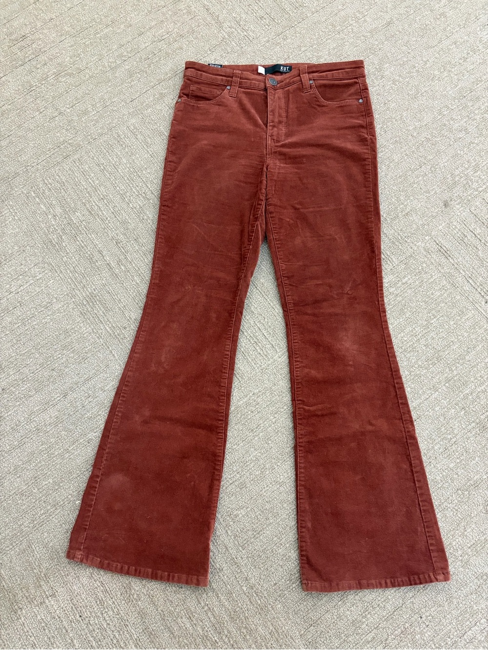 Kut from the Kloth Rust Corduroy Flare Jeans